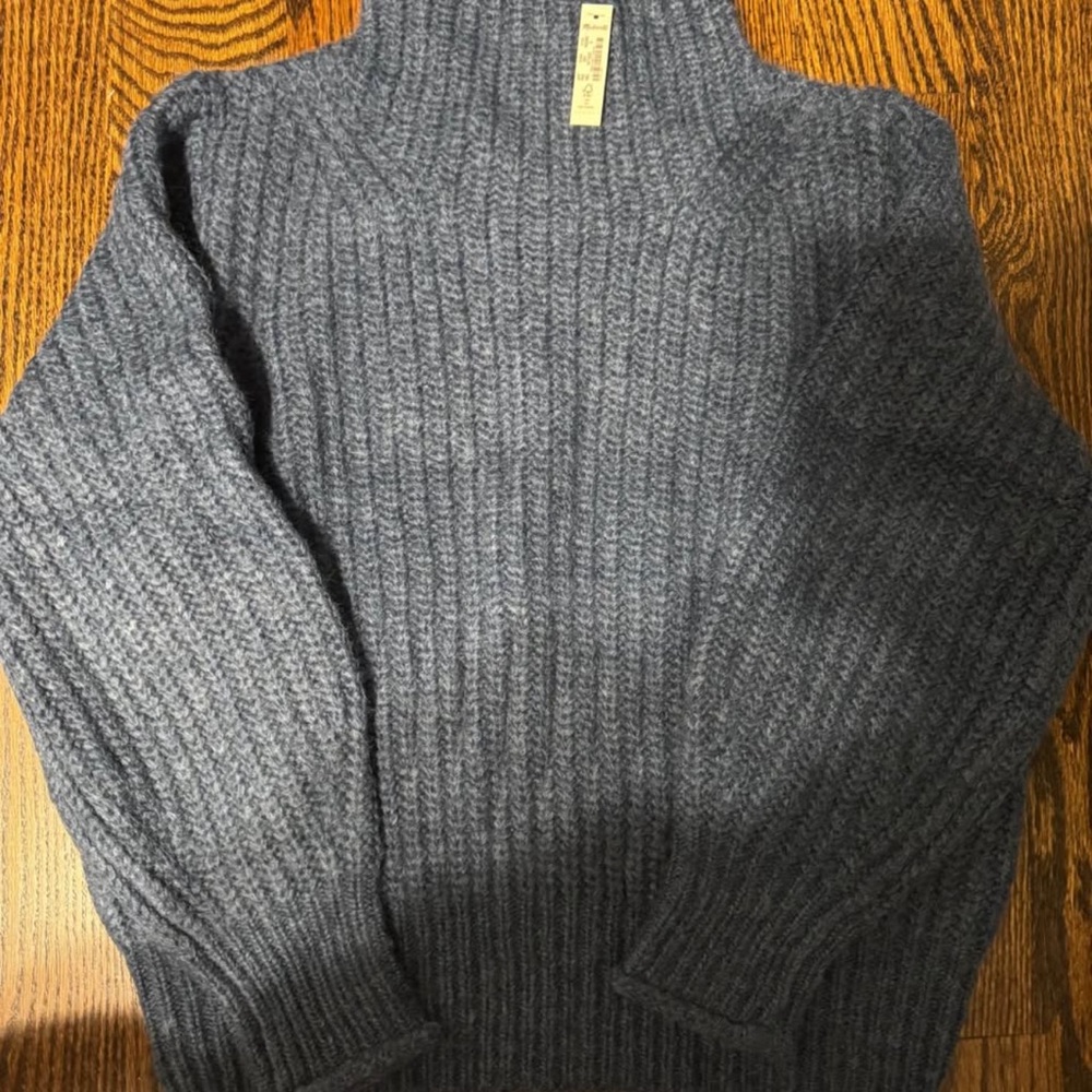 Madewell Gray Cowl Neck Sweater Chunky Knit